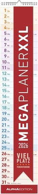 Abbildung von: Megaplaner XXL 2026 - Streifen-Kalender 17x85 cm - mit Ferienterminen - viel Platz für Notizen - Wandplaner - Küchenkalender - Alpha Edition - ALPHA EDITION