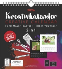 Abbildung von: Kreativ-Kalender M - 2 in 1: schwarz und weiss 2026 - 21x22 cm - Foto, Malen, Basteln - datiert - Kreativkalender - Foto-Kalender - Alpha Edition - ALPHA EDITION