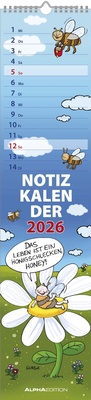 Abbildung von: Notizkalender Humor 2026 - Streifenplaner 15x64 cm - Wandkalender - Küchenkalender - mit lustigen Cartoons und Sprüchen - Langplaner - ALPHA EDITION