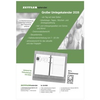 Abbildung von: Großer Umleg-Kalender 2026 - 10,5x14,2 cm - 1 Tag auf 2 Seiten - zum Einheften - Bürokalender mit 2-fach Lochung - Stundeneinteilung von 7 - 20 Uhr - 338-0000 - ZETTLER Kalender