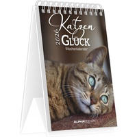 Abbildung von: Katzenglück - Tischaufstellkalender mit 53 Motiven und Sprüchen im Format 10,5 x 14,8 - ALPHA EDITION