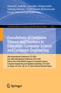 Cover: Foundations of Computer Science and Frontiers in Education: Computer Science and Computer Engineering - Springer