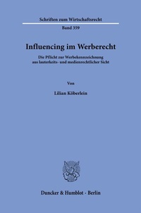 Abbildung von: Influencing im Werberecht - Duncker & Humblot