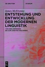 Cover: Entstehung und Entwicklung der modernen Linguistik - De Gruyter