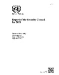 Cover: Report of the Security Council for 2020 - United Nations