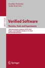 Cover: Verified Software. Theories, Tools and Experiments - Springer