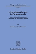 Abbildung von: "Extremismusklauseln" im Parlamentsrecht - Duncker & Humblot