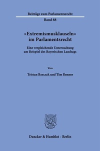 Abbildung von: "Extremismusklauseln" im Parlamentsrecht - Duncker & Humblot
