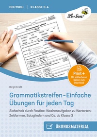 Abbildung von: Grammatikstreifen - Einfache Übungen für jeden Tag - Lernbiene