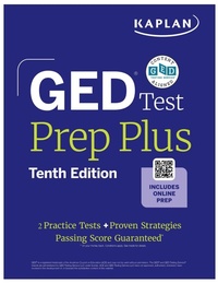 Enlarge image Cover: GED Test Prep Plus, Tenth Edition (2026): Includes a Diagnostic Pretest, 2 Full Length Practice Tests, 1000+ Practice Questions, and 60+ Online Videos - Kaplan Test Prep