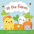 Cover: At the Farm: A Peekaboo Puppet Book (Includes Board Book and Glove with 5 Finger Puppets!) - Yoyo Books