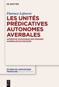 Abbildung von: Les unités prédicatives autonomes averbales - De Gruyter