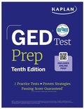 Cover: GED Test Prep, Tenth Edition (2026): Includes a Diagnostic Pretest, 2 Full Length Practice Tests, 1000+ Practice Questions, and 40+ Online Videos - Kaplan Test Prep