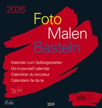 Abbildung von: Foto-Malen-Basteln Bastelkalender schwarz groß 2026 - Korsch Verlag