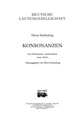 Cover: Konsonanzen - Deutsche Lautengesellschaft