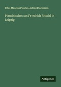 Cover: Plautinisches - Antigonos Verlag