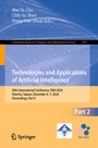 Cover: Technologies and Applications of Artificial Intelligence - Springer