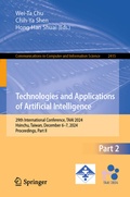 Cover: Technologies and Applications of Artificial Intelligence - Springer Nature Switzerland AG