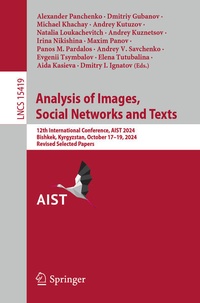 Enlarge image Cover: Analysis of Images, Social Networks and Texts - Springer