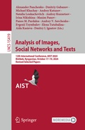 Cover: Analysis of Images, Social Networks and Texts - Springer