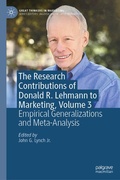 Cover: The Research Contributions of Donald R. Lehmann to Marketing, Volume 3 - Palgrave Macmillan