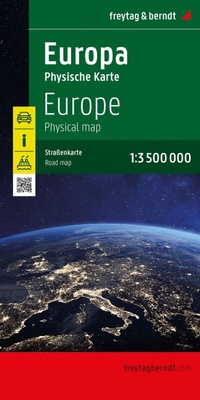 Abbildung von: Europa physisch, Straßenkarte 1:3.500.000, gefaltet, freytag & berndt - Freytag-Berndt und ARTARIA