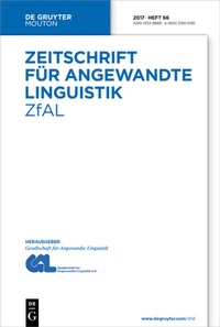 Bild: Zeitschrift für Angewandte Linguistik - De Gruyter Mouton