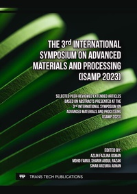Enlarge image Cover: The 3rd International Symposium on Advanced Materials and Processing (ISAMP) - Trans Tech Publications Ltd