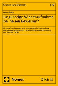 Abbildung von: Ungünstige Wiederaufnahme bei neuen Beweisen? - Nomos