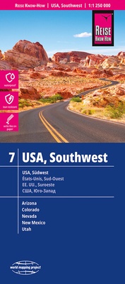 Abbildung von: Reise Know-How Landkarte USA 07, Südwest / USA, Southwest (1:1.250.000) - Reise Know-How Verlag Peter Rump GmbH