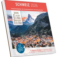 Abbildung von: 1000 Places to See Before You Die - Schweiz Postkartenkalender 2026 | Tischkalender zum Aufstellen 17,5 × 17,5 cm | 53 Wochenmotive & Postkartenfunktion - Neumann