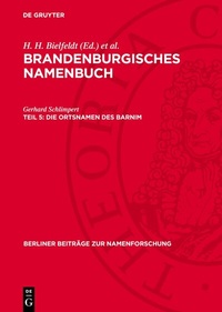 Abbildung von: Die Ortsnamen des Barnim - De Gruyter