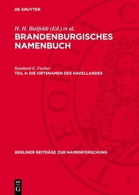 Abbildung von: Die Ortsnamen des Havellandes - De Gruyter
