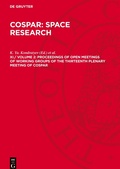 Cover: Proceedings of Open Meetings of Working Groups of the Thirteenth Plenary Meeting of Cospar - De Gruyter
