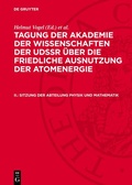 Cover: Sitzung der Abteilung Physik und Mathematik - De Gruyter