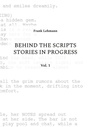 Cover: Behind the Scripts Stories in Progress - BoD - Books on Demand
