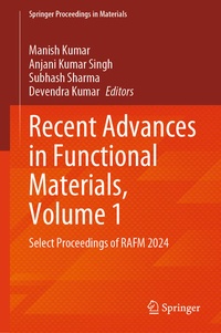 Enlarge image Cover: Recent Advances in Functional Materials, Volume 1 - Springer