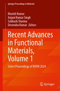 Enlarge image Cover: Recent Advances in Functional Materials, Volume 1 - Springer Nature Switzerland AG