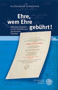 Cover: Ehre, wem Ehre geb&uuml;hrt! - Universit&auml;tsverlag Winter