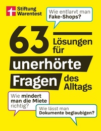 Abbildung von: 63 Lösungen für unerhörte Fragen des Alltags - Alltagswissen zu Auto, Geld und Wohnung - Stiftung Warentest