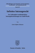 Abbildung von: Infinites Satzungsrecht - Duncker & Humblot