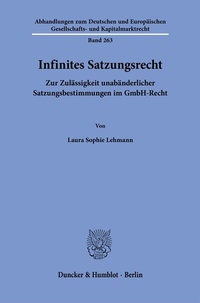 Abbildung von: Infinites Satzungsrecht - Duncker & Humblot
