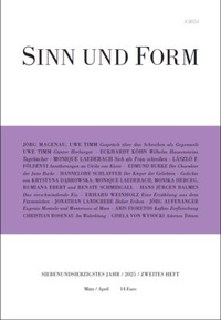 Enlarge image Cover: Sinn und Form 2/2025 - SINN und FORM