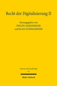 Abbildung von: Recht der Digitalisierung II - Mohr Siebeck