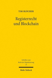 Abbildung von: Registerrecht und Blockchain - Mohr Siebeck