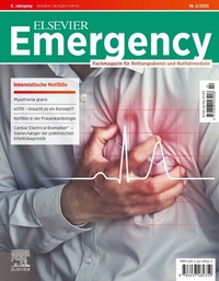 Abbildung von: ELSEVIER Emergency. Internistische Notfälle. 2/2025: Fachmagazin für Rettungsdienst und Notfallmedizin - Urban & Fischer