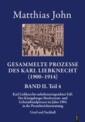 Cover: Gesammelte Prozesse des Karl Liebknecht (1900-1914). BAND II. - trafo Wissenschaftsverlag