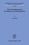 Bild: Die Summenbegrenzung der Haftung von Abschlusspr&uuml;fern - Duncker & Humblot