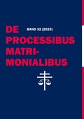 Cover: De Processibus Matrimonialibus Band 32 (2025) - BoD - Books on Demand