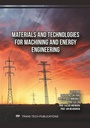 Cover: Materials and Technologies for Machining and Energy Engineering - Trans Tech Publications Ltd